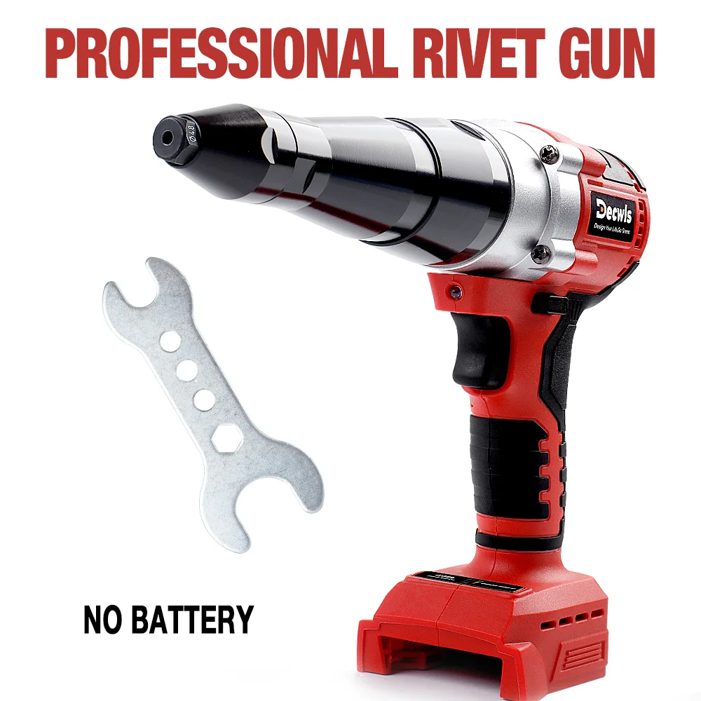Professional Electric Riveter Gun Set 3.2mm/4.0mm/4.8mm Rivets Cordless Metal Rivet Nut Gun Automatic Rivet Machine Effortless
