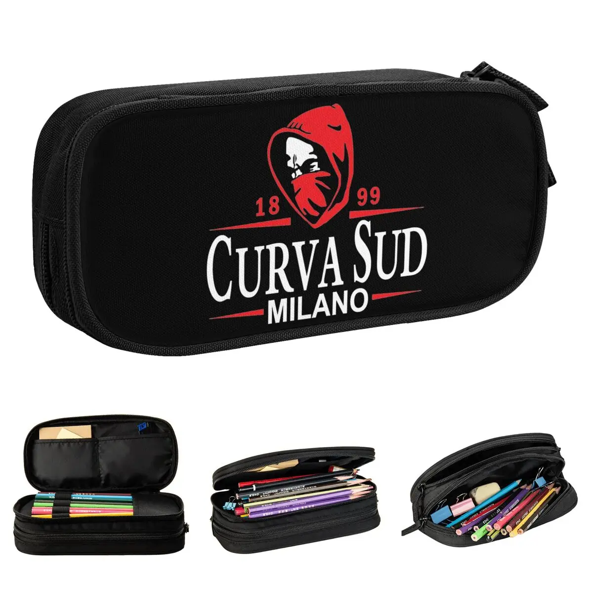 Creative Curva Sud Milano Italy 1899 Pencil Case Pencil Pouch Pen for Student Big Capacity Bag School Supplies Zipper Stationery