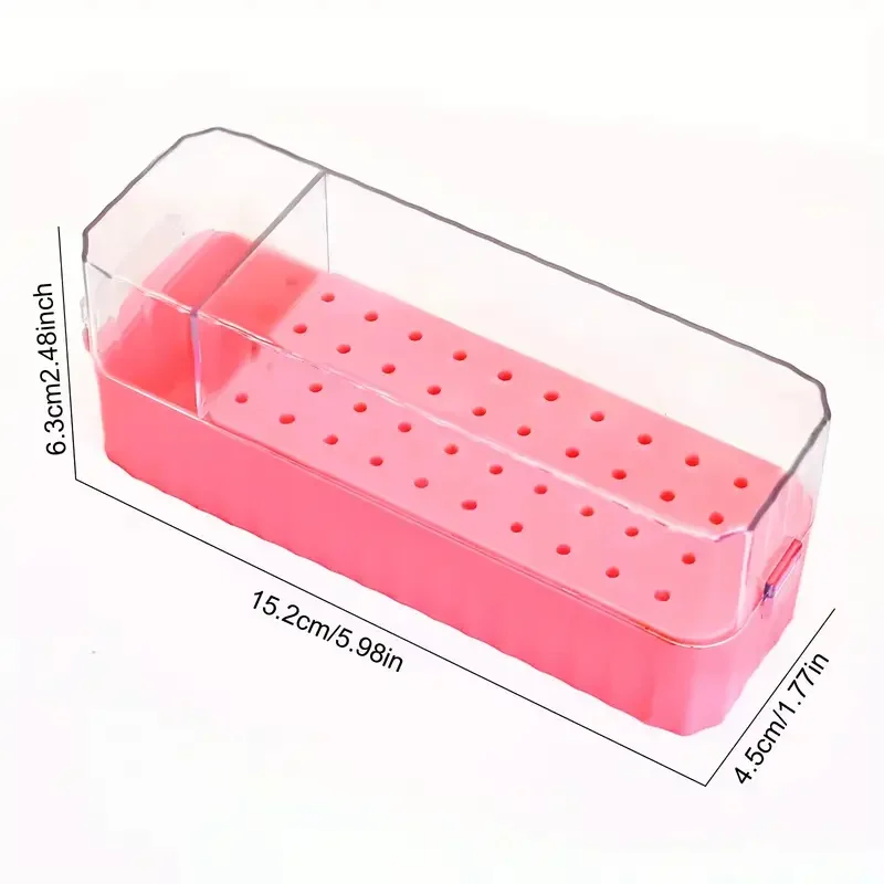 40 löcher Nail art Bohrer Lagerung Box Polnischen Schleifen Kopf Bit Halter Staubdicht Nagel Bohrer Werkzeuge Display-ständer Organizer