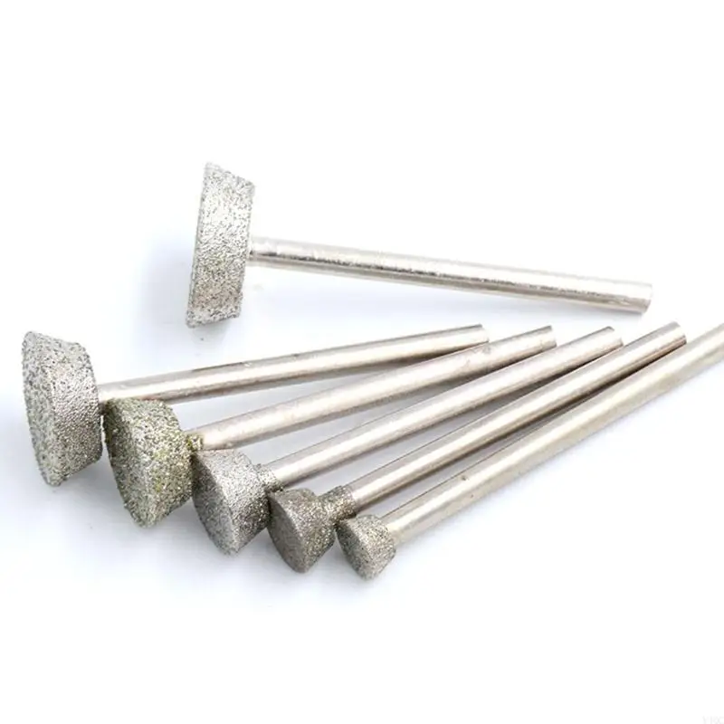 10Pcs 3 4 5 6 8mm Diamonds Grinding Burr Abrasive Bit Grinding Points Trimming Polishing Bit For Gemstones Polishing Y4QC