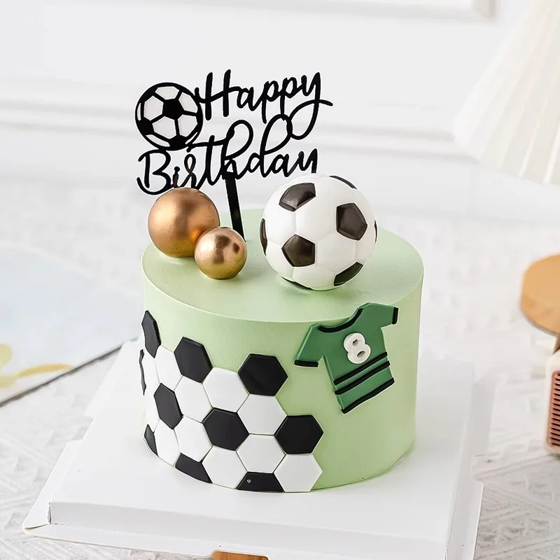 Fußball Junge Kuchen Dekoration Fußballplatz Spieler Puppe Cupcake Top Alles Gute zum Geburtstag Dekoration Sport Kinder Party Supplies – Detail 2
