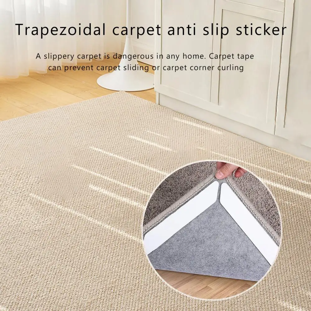 Rug Pad Non-slip Rug Grippers for Hardwood Floors Reusable Washable Carpet Stickers Anti-slip Tape to Prevent Sliding Set