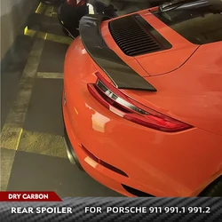 Prepreg DRY CARBON Rear Trunk Racing Spoiler Boot Wing For Porsche 911 991 Carrera 4 GTS 2012-2018 Car Rear Trunk Wing Lip