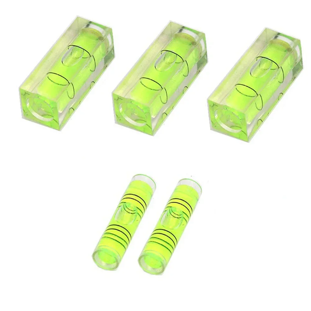 5pcs High Precision Bubble Mini Spirit Level Bubble Square Cylindrical Bubble Level Mini Balancer Spirit Level Measuring Tool