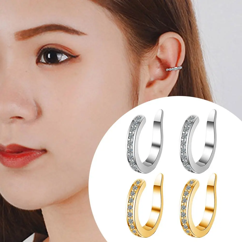 Simple Silver Color Earcuff Clip Earring Women Ear Cuffs for Non Pierced Ears No Hole Clip On Earrings Cartilage Earing Cuff