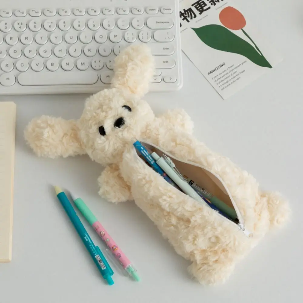 INS Plush Doll Plush Pencil Bag Stuffed Cute Design Animal Pen Bag Kawaii Stationery Bag Office Supply