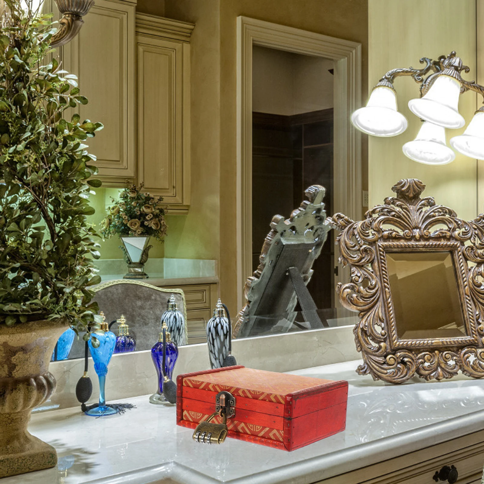 

Vintage Wood Jewelry Organizer Box Earring Necklace Case No Burrs Safe Use Sundries Organizer Wooden Jewelry Box