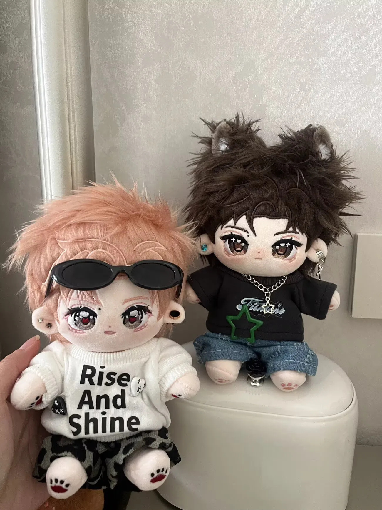 【 First Release 】 Original Hou Minghao Attribute 20cm Cotton Doll Pink Hair New Style Star Fan Doll Gift - view 5