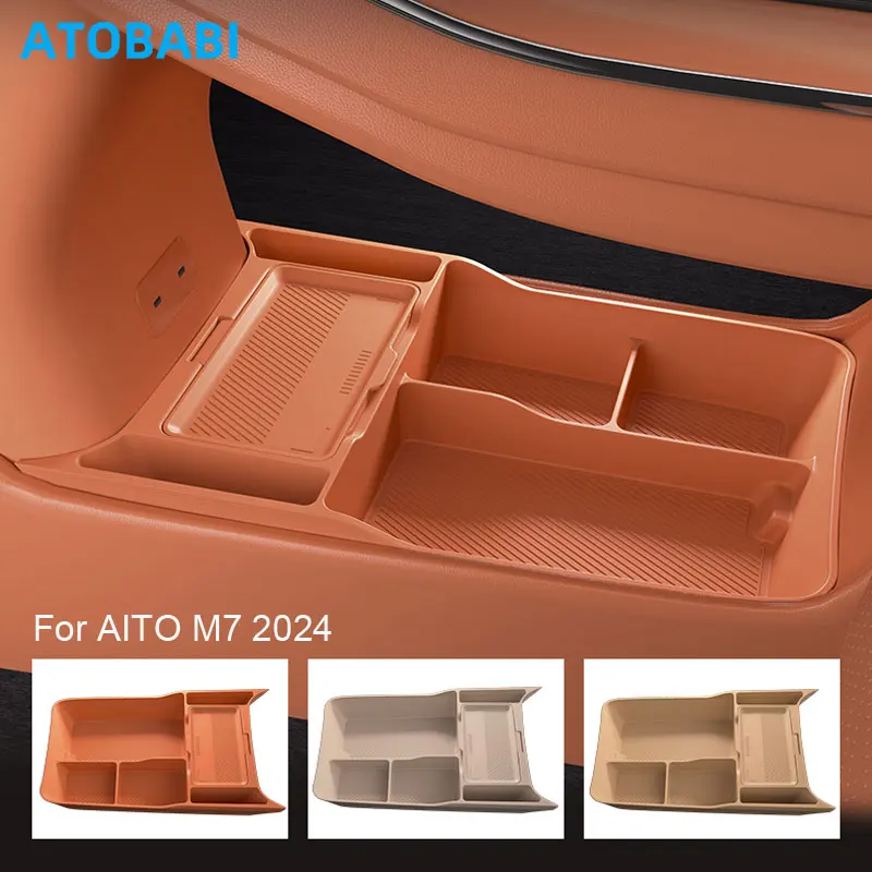 

Storage Box For SERES AITO M7 2024 Car Styling Under Layer Central Control Organize Armrest Box Silicone Storage Auto Accessory