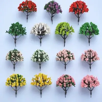 

15pcs Miniature Simulation Plants Train Tree Accessories Diorama Architecture Landscape Simulation Plants