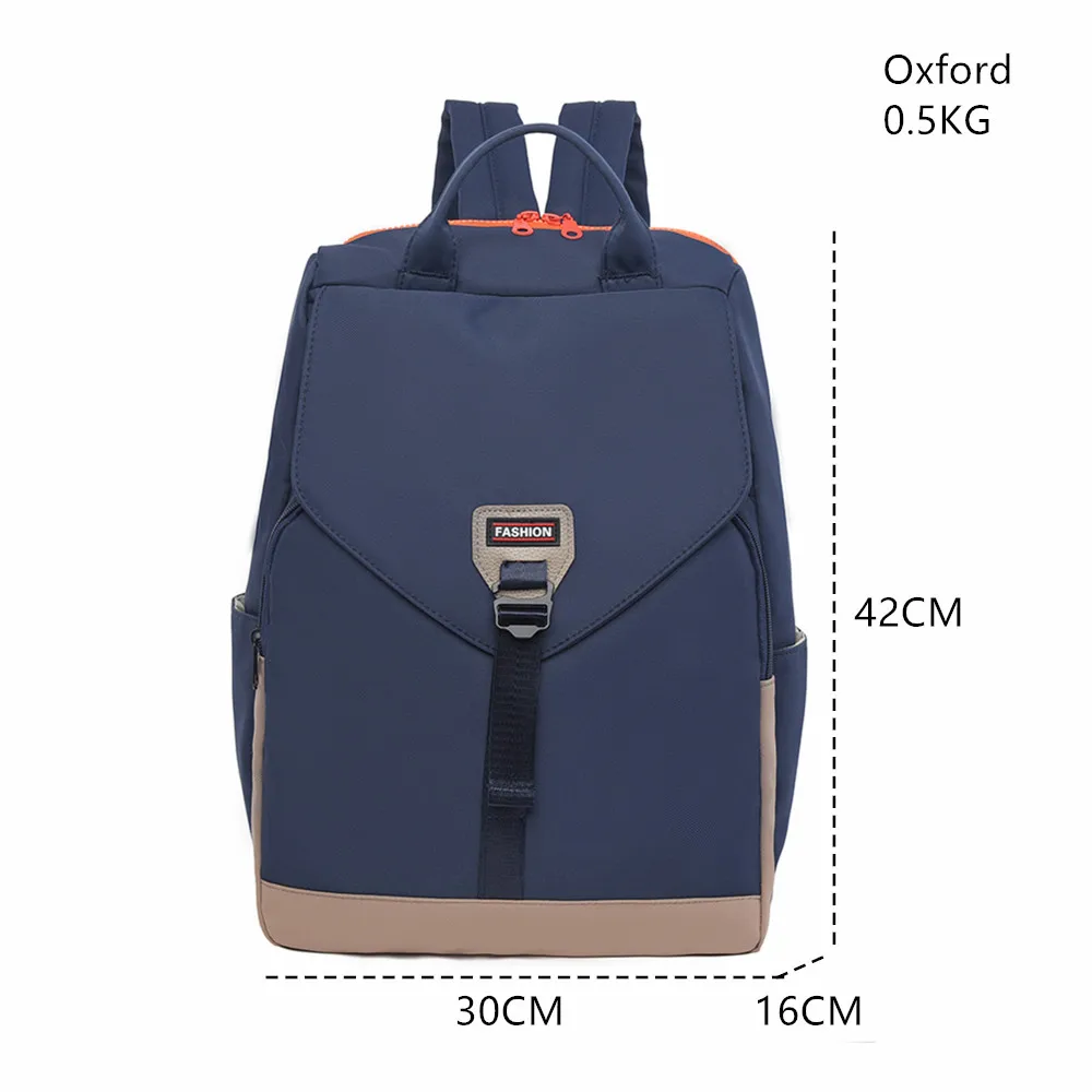 Bolsas de viaje multifuncionales para mujer, mochila Oxford de gran capacidad para estudiantes universitarios, mochila de moda de Color sólido