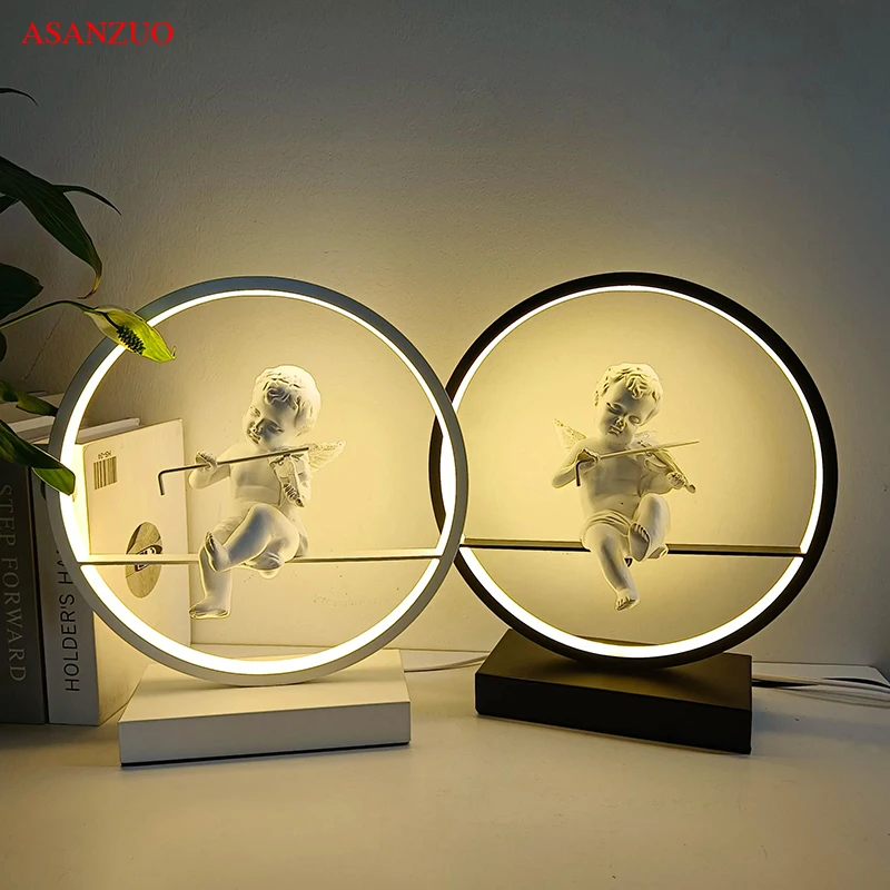 

Dimmable Angel Table lamps dream bedroom bedside desk lamp romantic warm LED night light decor Luminaires