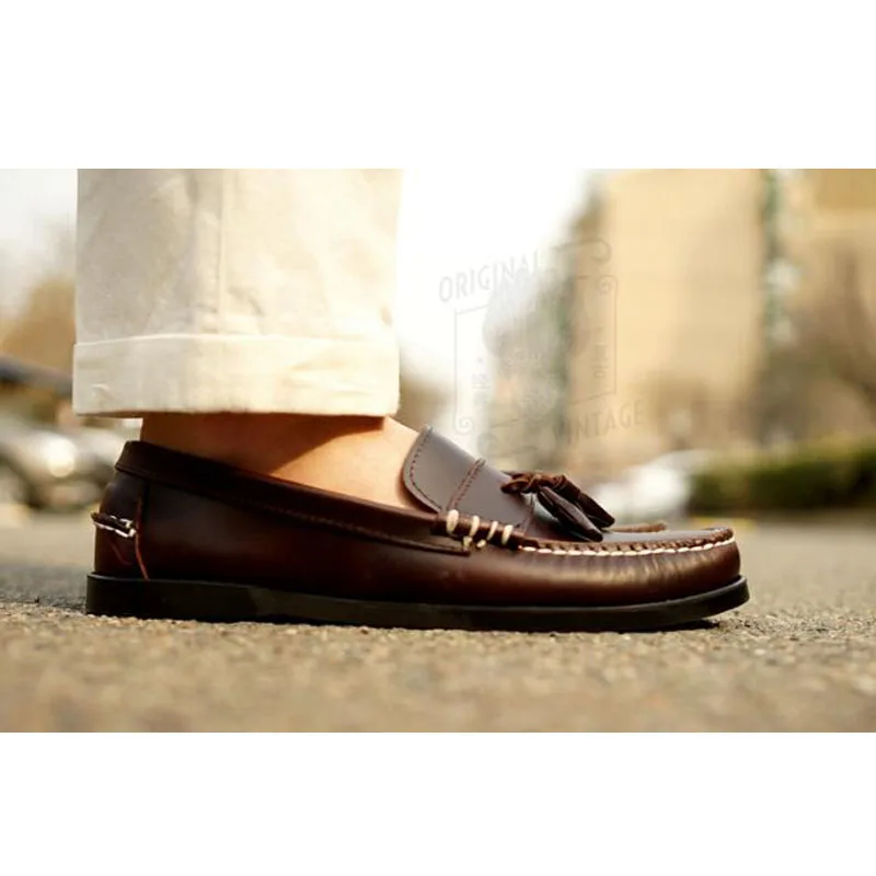 Fashion Men Women Genuine Leather Classic Boat Shoes,Man Homme Femme Plus Size 36-46 Flats Loafers Male Driving Shoes Non-slip