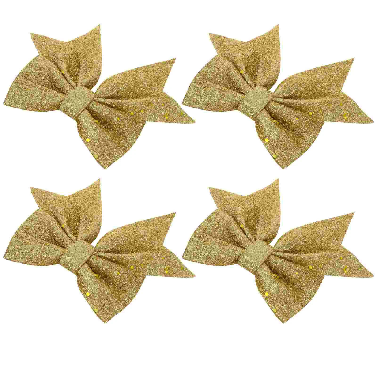 

4 Pcs Gold Dust Christmas Bow Decoration Butterfly Bows Reusable Christmas Tree Small Bows naments Masquerade Party Decor