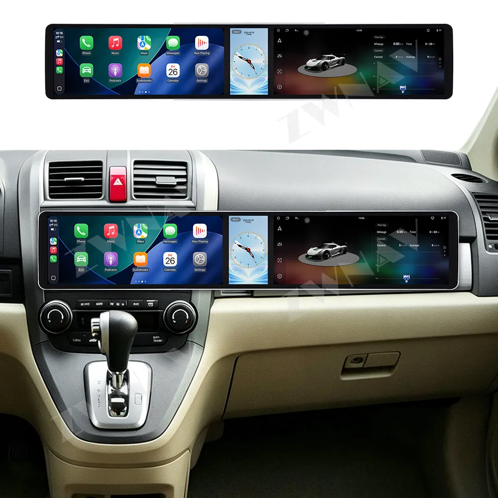 For Honda CR-V 2007-2011 CRV Car Radio GPS Navigation CarPlay Android Auto Multimedia Passenter Watch Clock 27.6