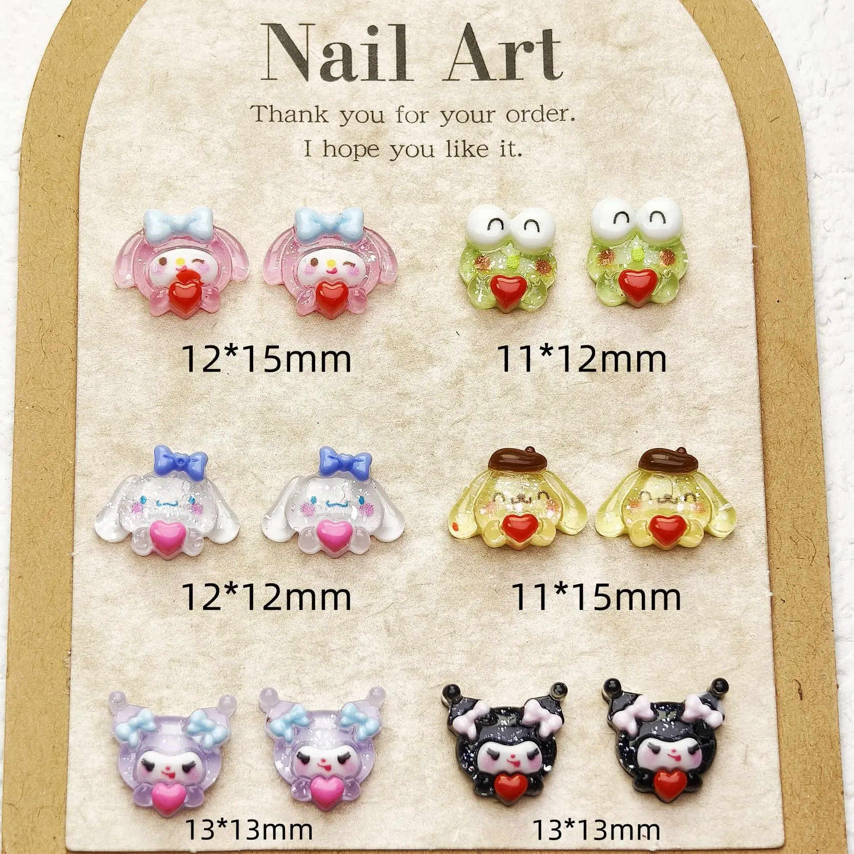 

50pcs explosion Sanrio cartoon nail jewelry cute three-dimensional melody kulomi nail accessories