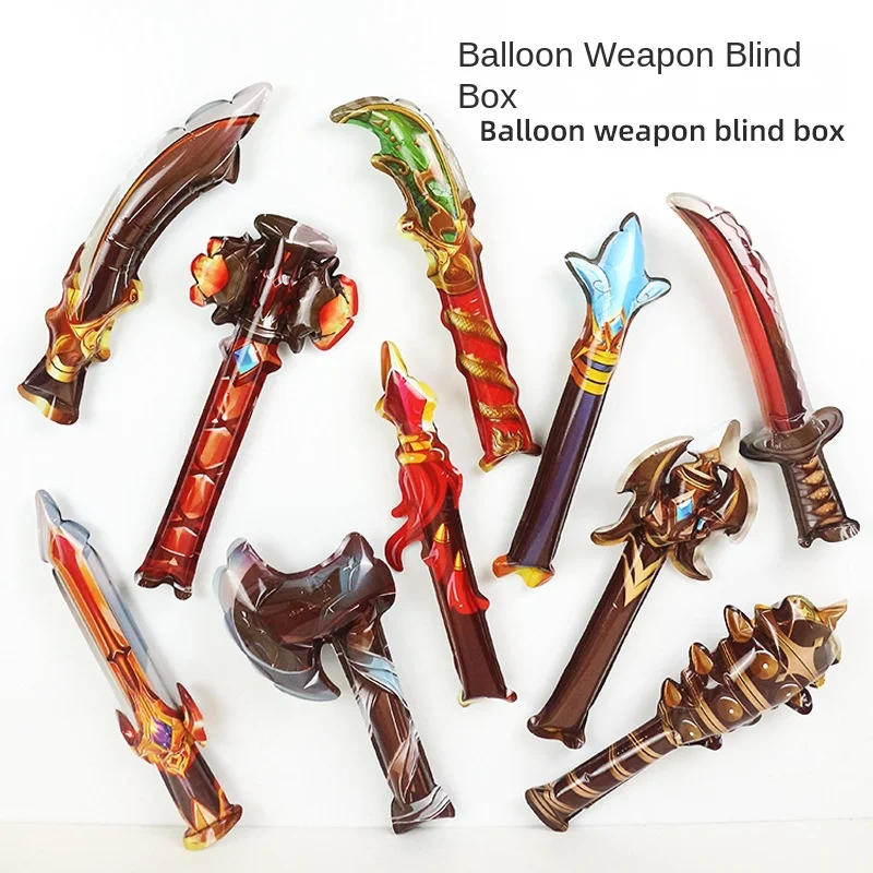

New Automatic Inflatable Red Tassel Gun Children's Weapons Weapons Sword Sword Halberd Turnip Knife Birthday Party Toy Balloon