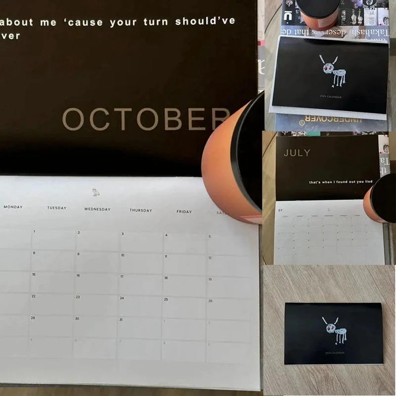 居間のためのボスロードレイクカレンダー、あなたは出ています、オフィスの面白い、細かい仕上げ、すべての犬、2024