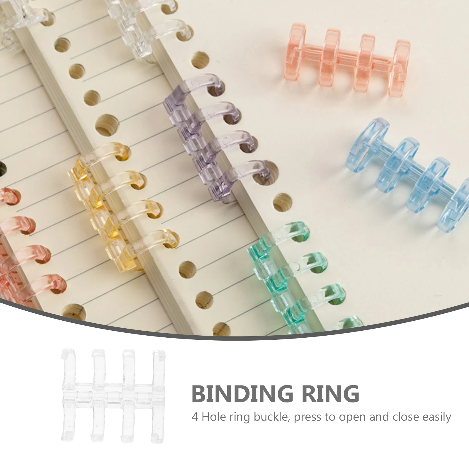 10pcs Plastic Loose Leaf Clips Segmented Book Binding Snaps Smooth Surface File Organizer For Home Office School