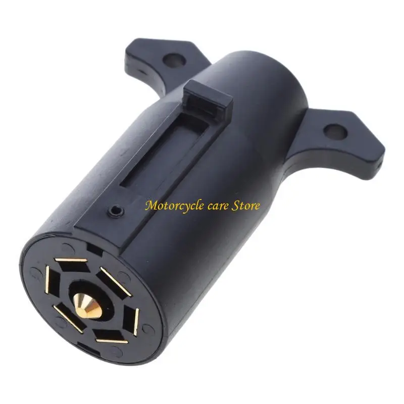 

U75F Vehicle 7 Pole Round Pin to 7 Way RV Blade Trailer Wiring Connector Plug Adapter
