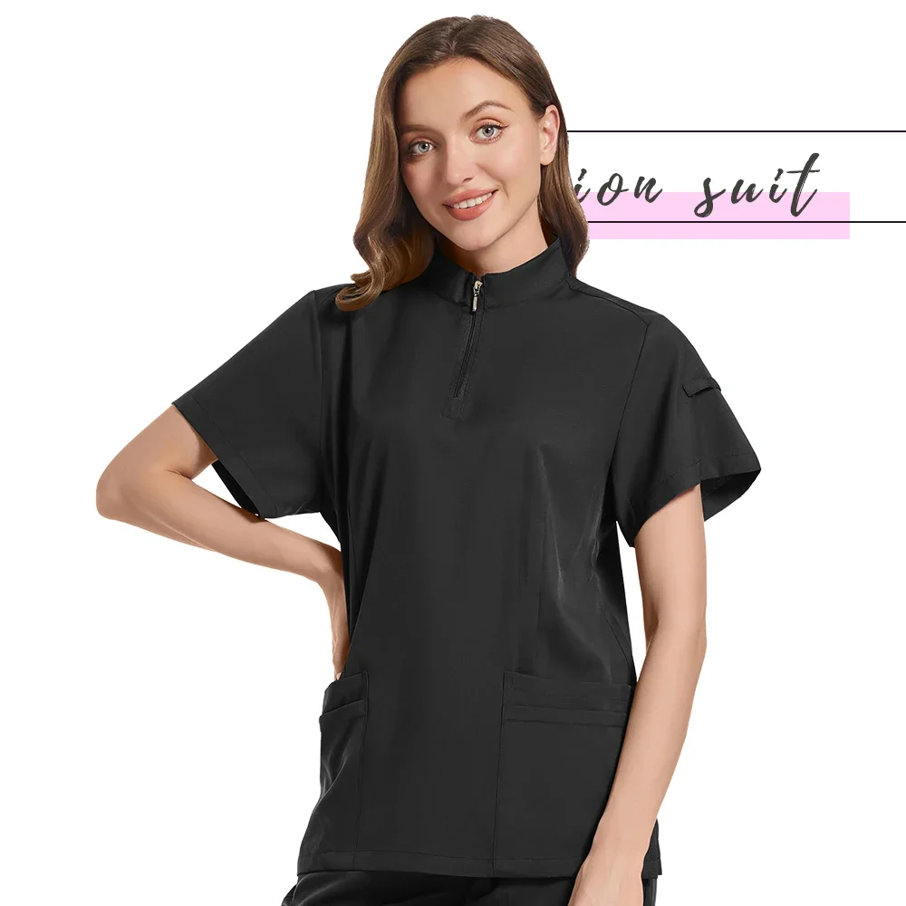 Ensemble de pantalons de jogging à manches courtes et col en V pour femmes, vêtements de travail médicaux multicolores pour animaux de compagnie, uniforme de gIslande pour médecin, vêtements de soins infirmiers