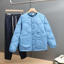 White Duck Down Winter Jacket Couples Windproof Waterproof Sports Lightweight Warm Coat Collarless Outdoor Trekking And Skiing