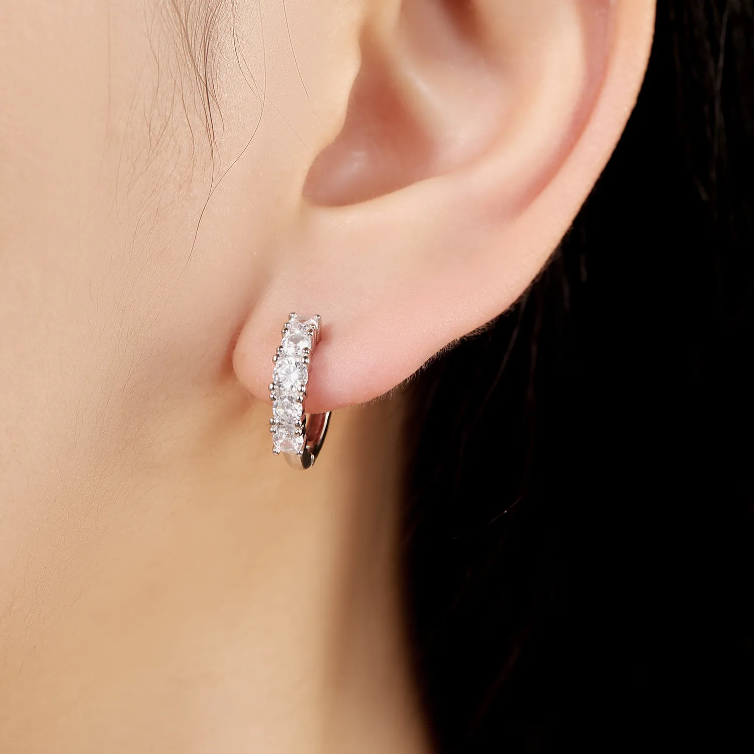 CYCUFF S925 Sterling Silver Versatile Shining Earrings Hoop Earrings Women Jewelry Original Trendy Anniversary Gifts