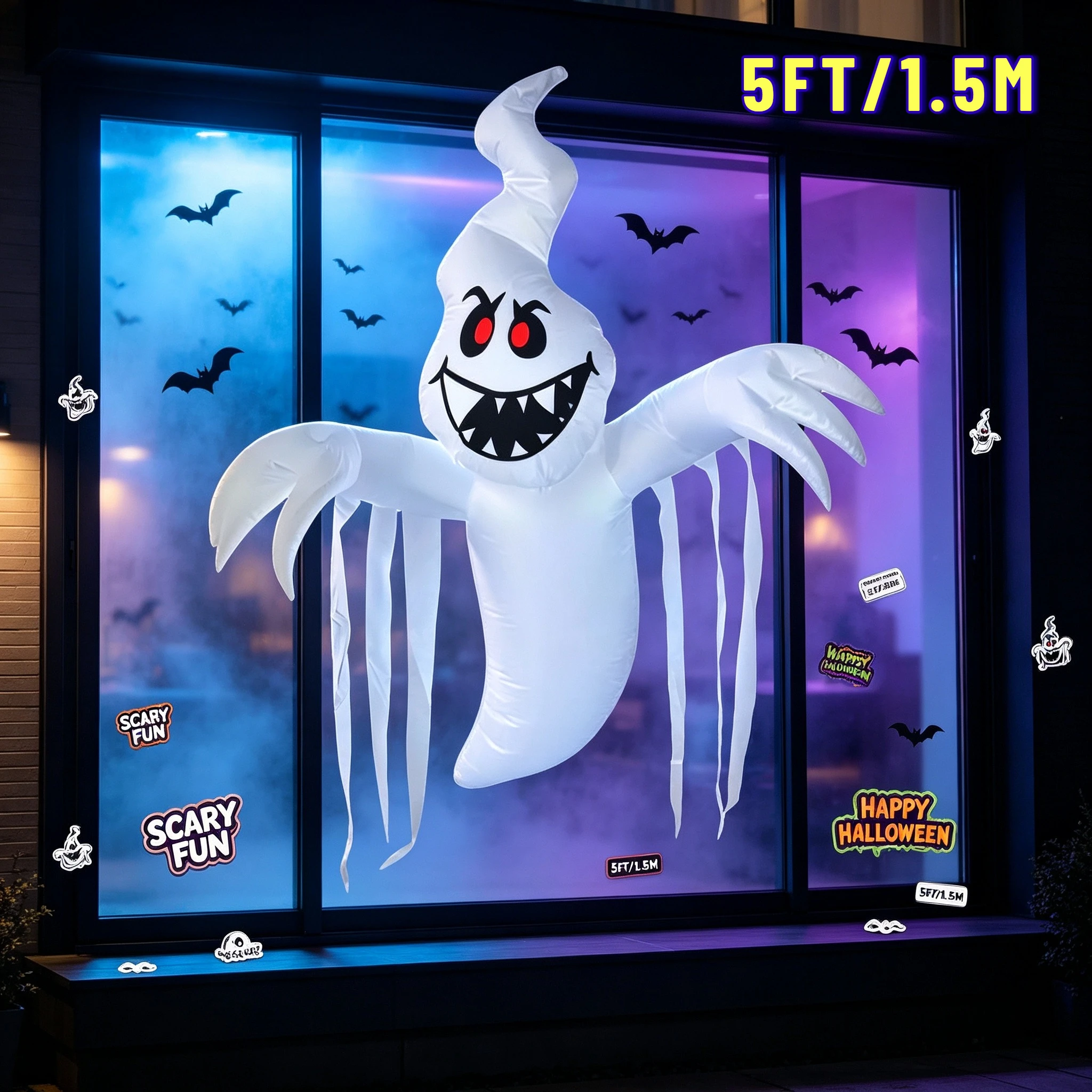 Halloween Hanging Scary Ghost Outdoor Holiday Decorations LED Inflatable Model For Backyard Garden Halloween Party Decor