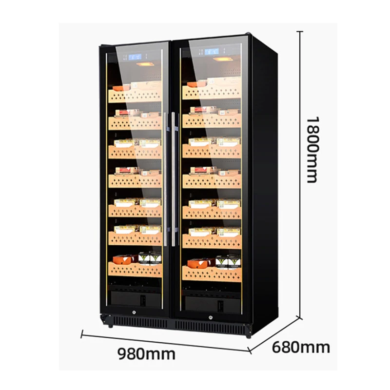 Multi-function Display 860L Cigar Humidor Cabinet Cedar Wood Cigar Humidor Cooler