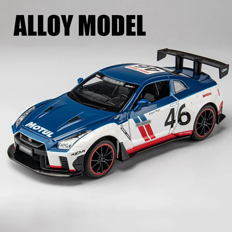 1:24 نيسان سكاي لاين آريس GTR R35 سباق Diecasts ولعبة المركبات لعبة سبيكة سيارة نموذج الصوت والضوء جمع اللعب