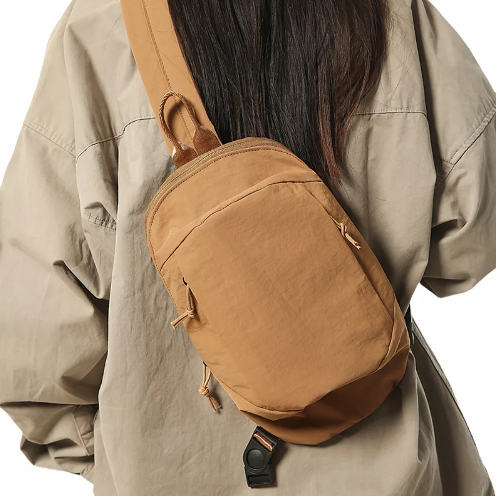 New Pure Color Chest Bag Multi-Functional Lightweight Shoulder Bag Adjustable Strap Crossbody Bag Cycling