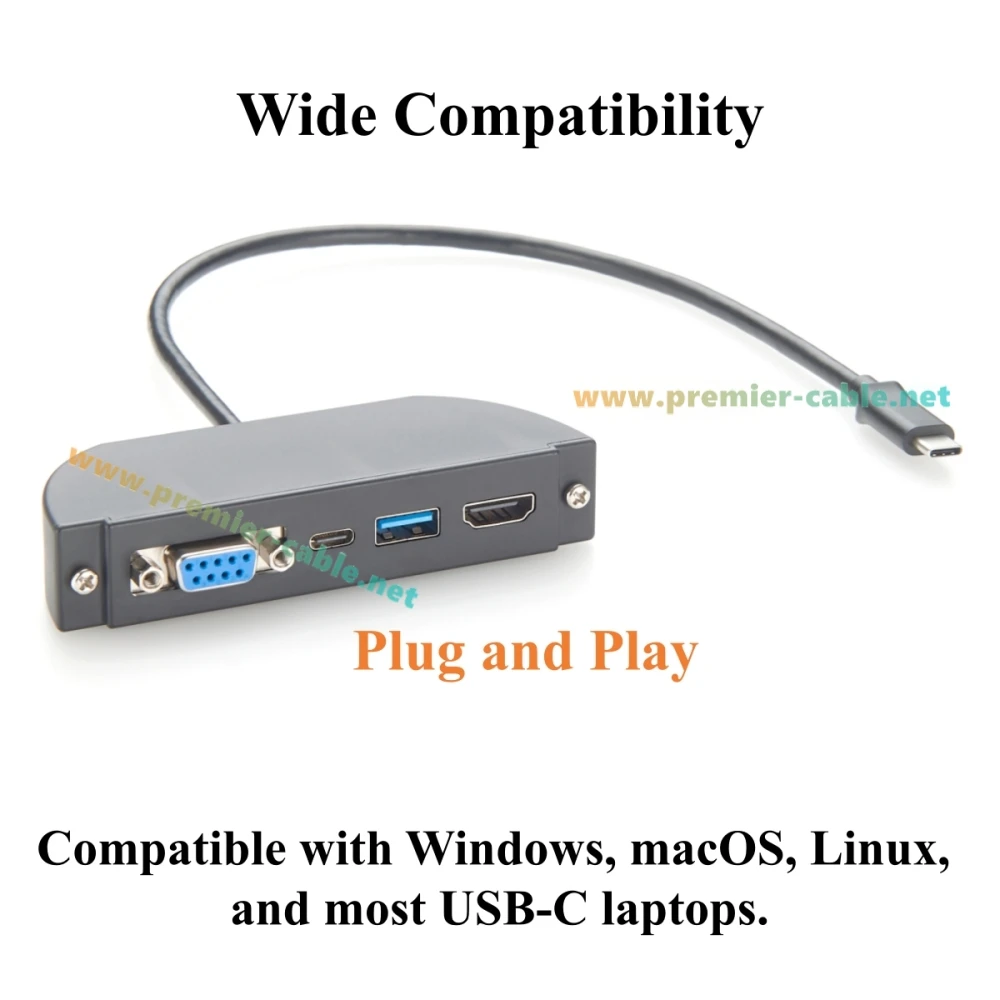 Panelmontierter USB-C-Hub, 4-in-1 Multiport-Adapter mit RS232 DB9, 4K@60Hz HDMI, USB 3.2 Gen 2 10Gbps USB-C & USB-A Datenanschlüssen – Detail 6