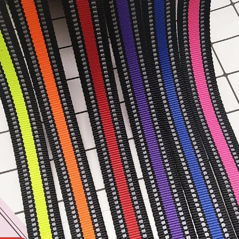 50 Yards 1.7mm Thick Reflective Webbing 25mm Duty Tape 1 Inch High Quality Polyester Backpack Strap Dog Leash Collar DIY