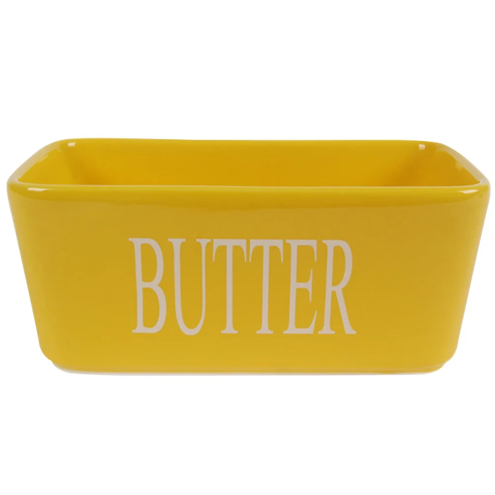 

High Grade Ceramic Butter Dish Rectangle Style Fresh Keeping Butter Box for Kitchen Restaurant Dessert Shop Use