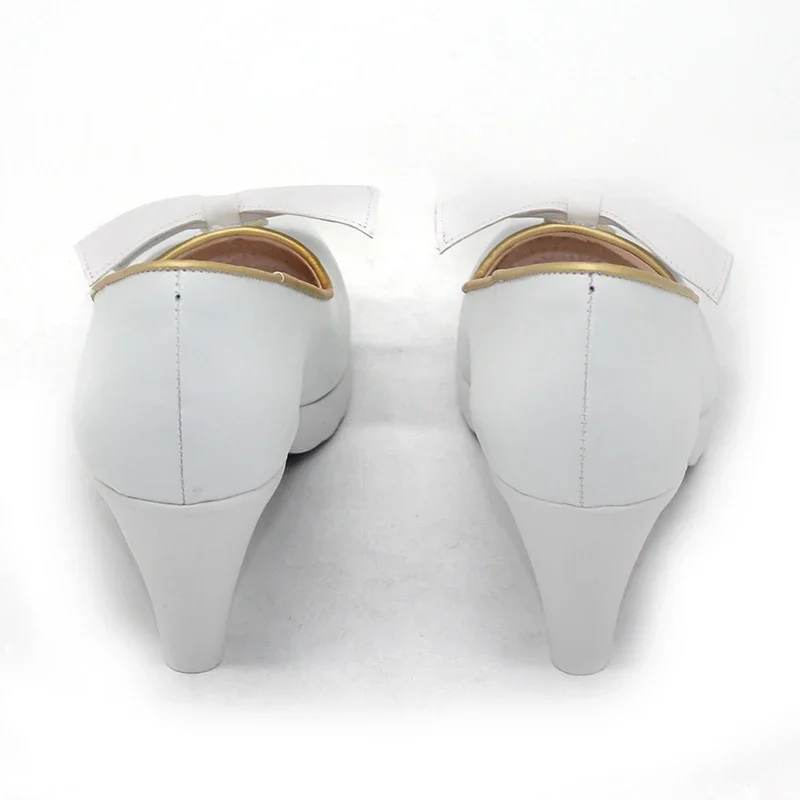 Yurizono Seia Cosplay Schuhe Spiel Blau Archiv Cosplay Prop Weiß High Heel PU Leder Schuhe Halloween Karneval Stiefel Nach Maß