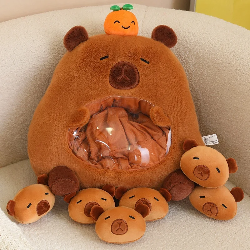 New Plush Pudding Bag Candy Bag Mini Balls Panda Koala Capybara Yellow Bear Dolls Animals Plush Pillow Birthday Gift for Kids