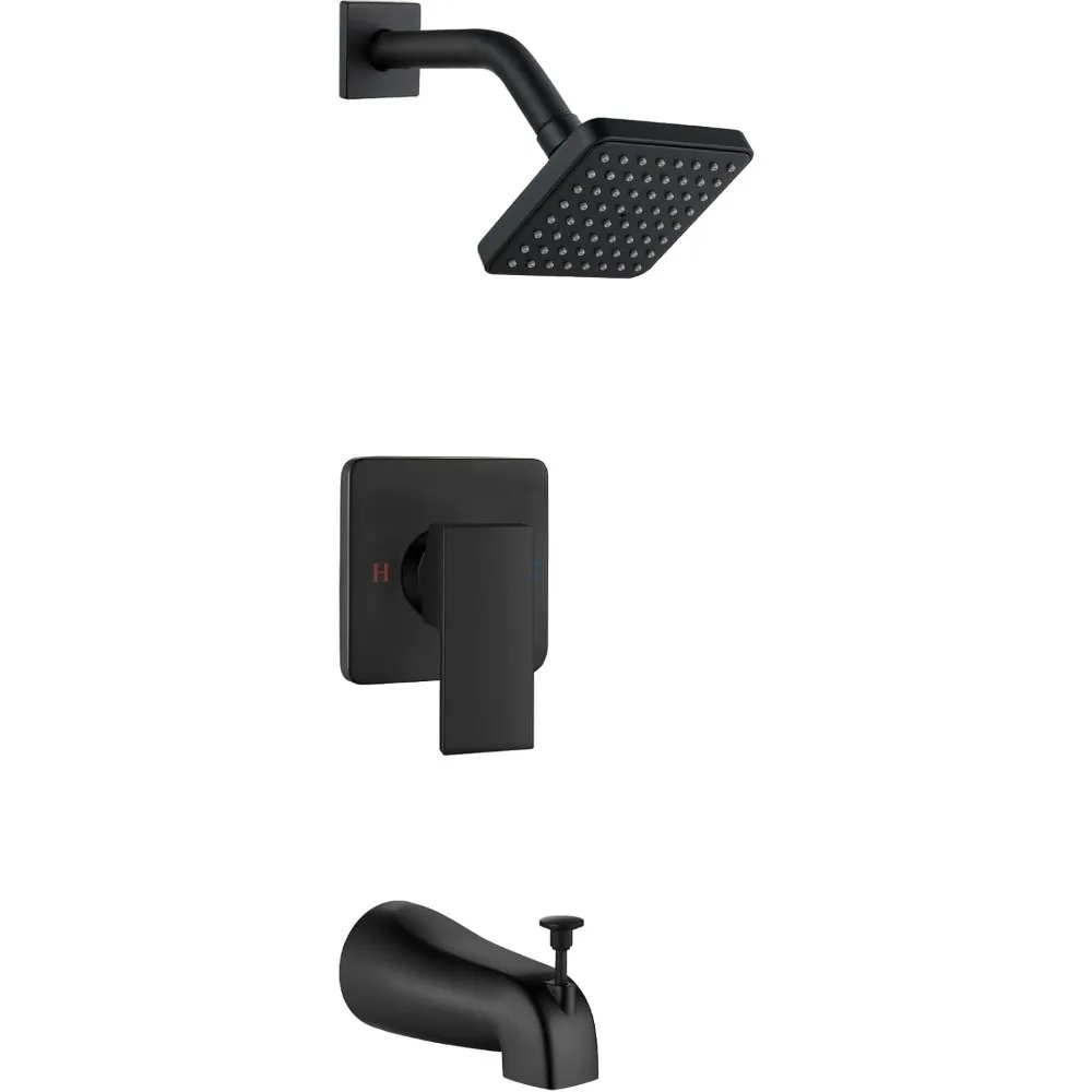 

Single Handle Shower Faucet Set with Tub Spout and Shower Trim Kit, Including Shower Valve, 4 Inch Bathtub Faucet