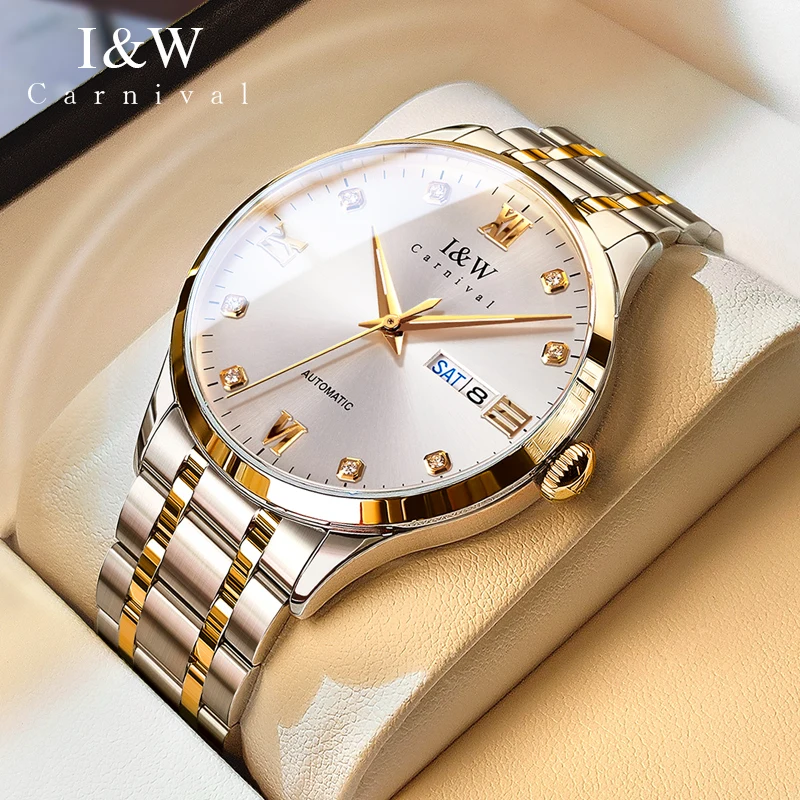 

Carnival Brand High-End IW Series Luxury NH36A Movement Mechanical Watch Men Fashion Diamond Sapphire Automatic Watches Mens