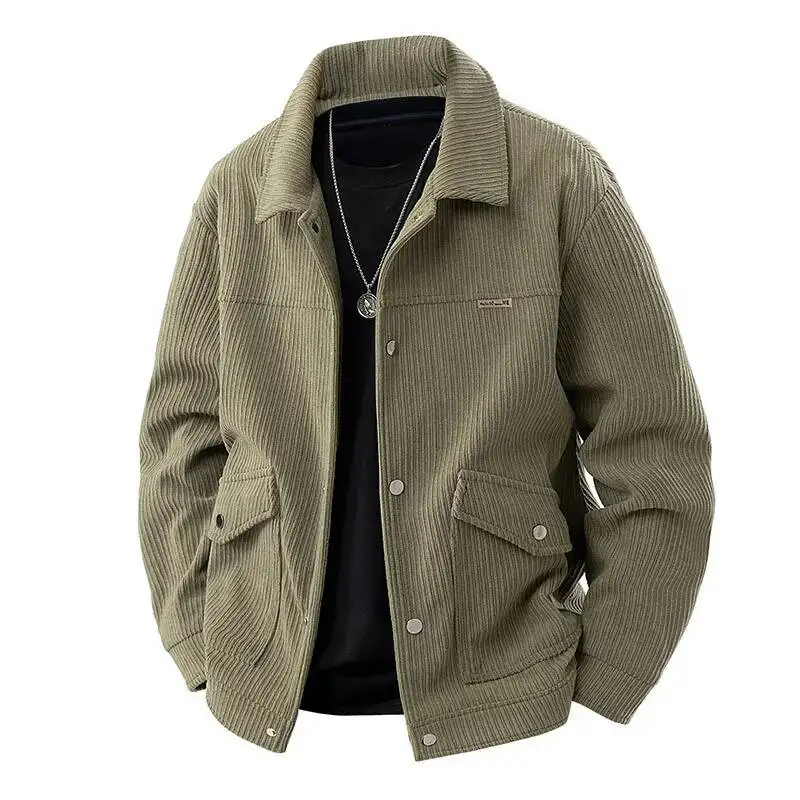 

New Corduroy For Men Autumn Winter A Trendy Casual Fashionable Youth Jacket Korean-Style Loose Men's Top Coat