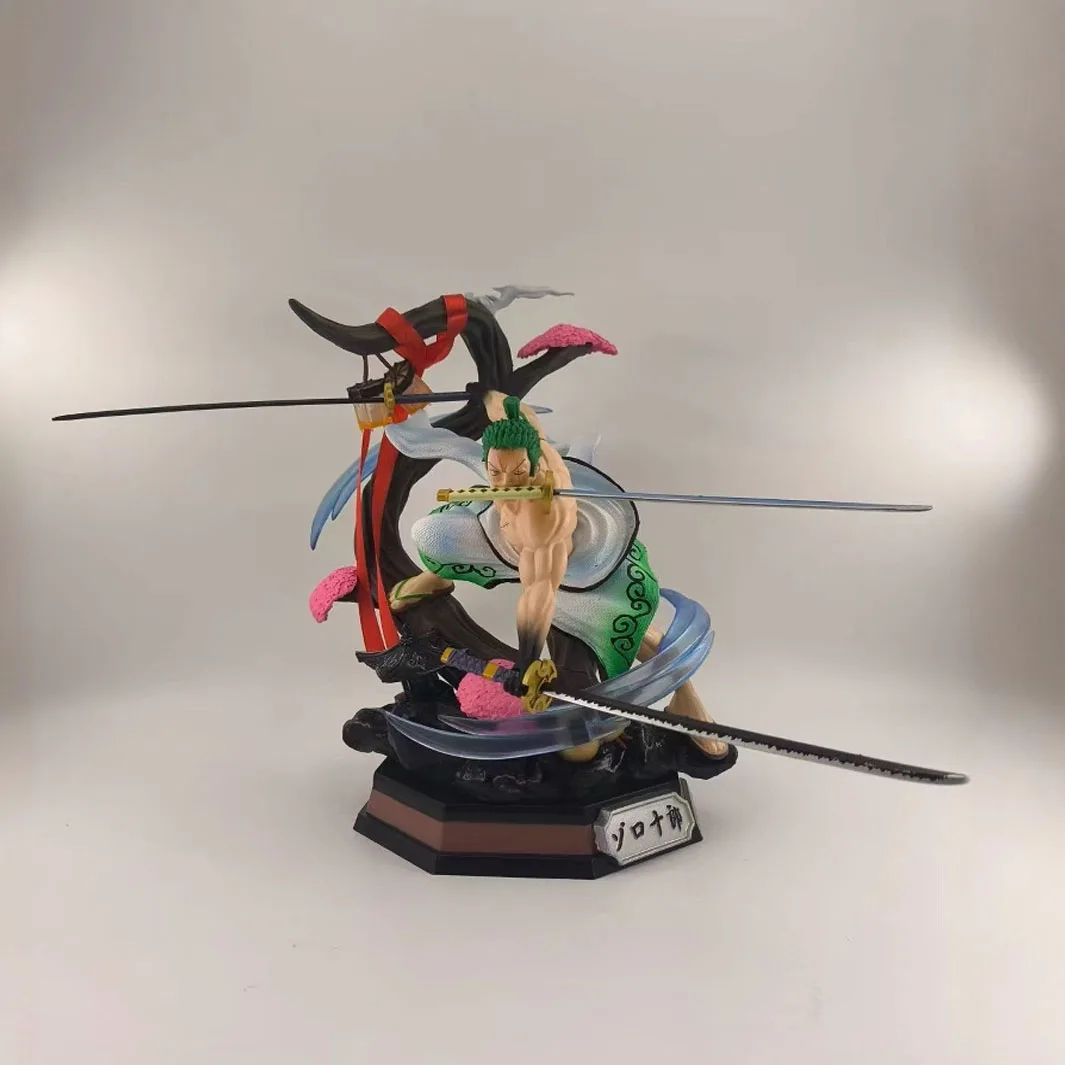 

One Piece GK Kimono Roronoa Zoro Three-Knife Flow Figure Action Scene PVC Collection Decoration Toy Gift