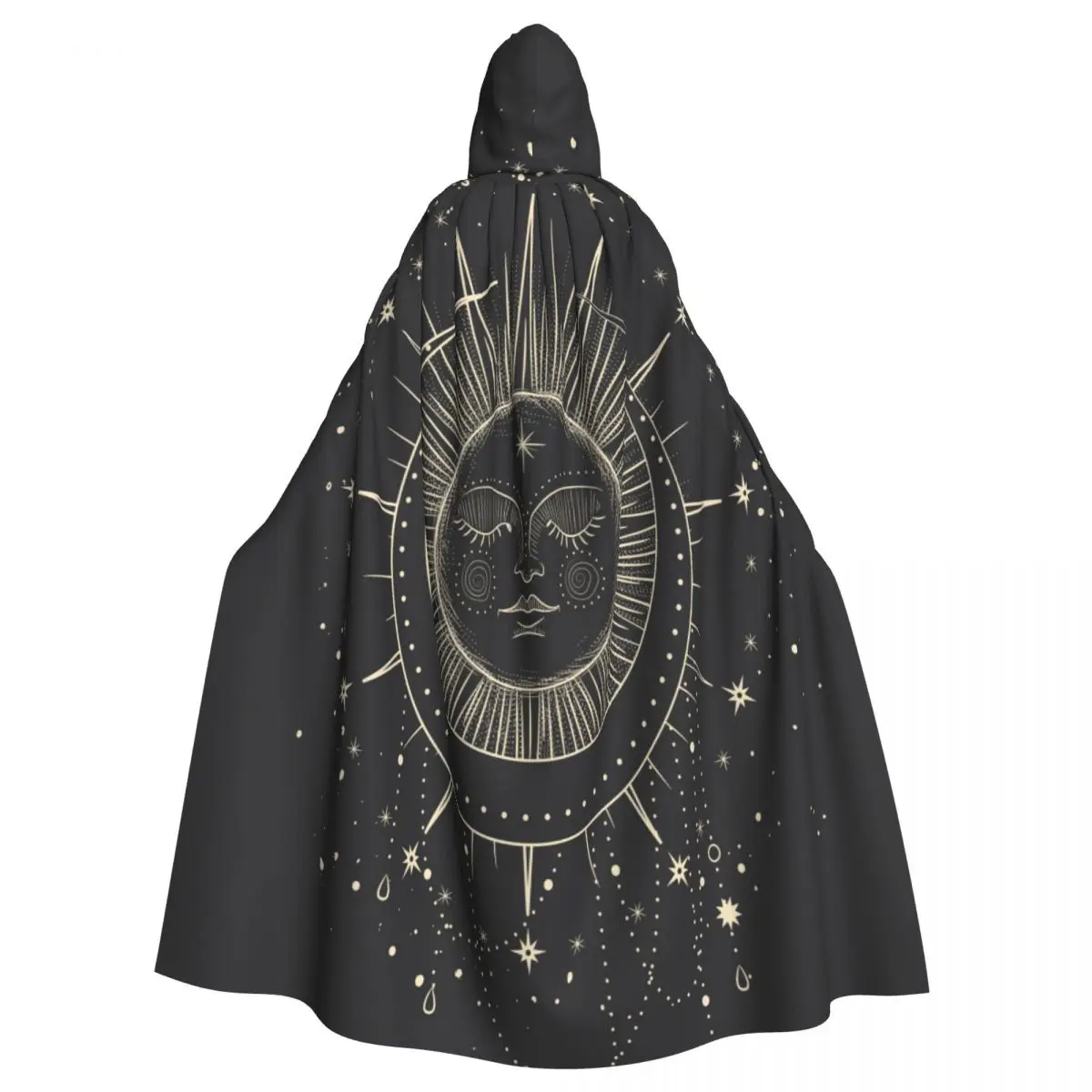 Adult Cloak Cape Hooded Vintage Moon Light Medieval Costume Witch Wicca Vampire Carnival Party