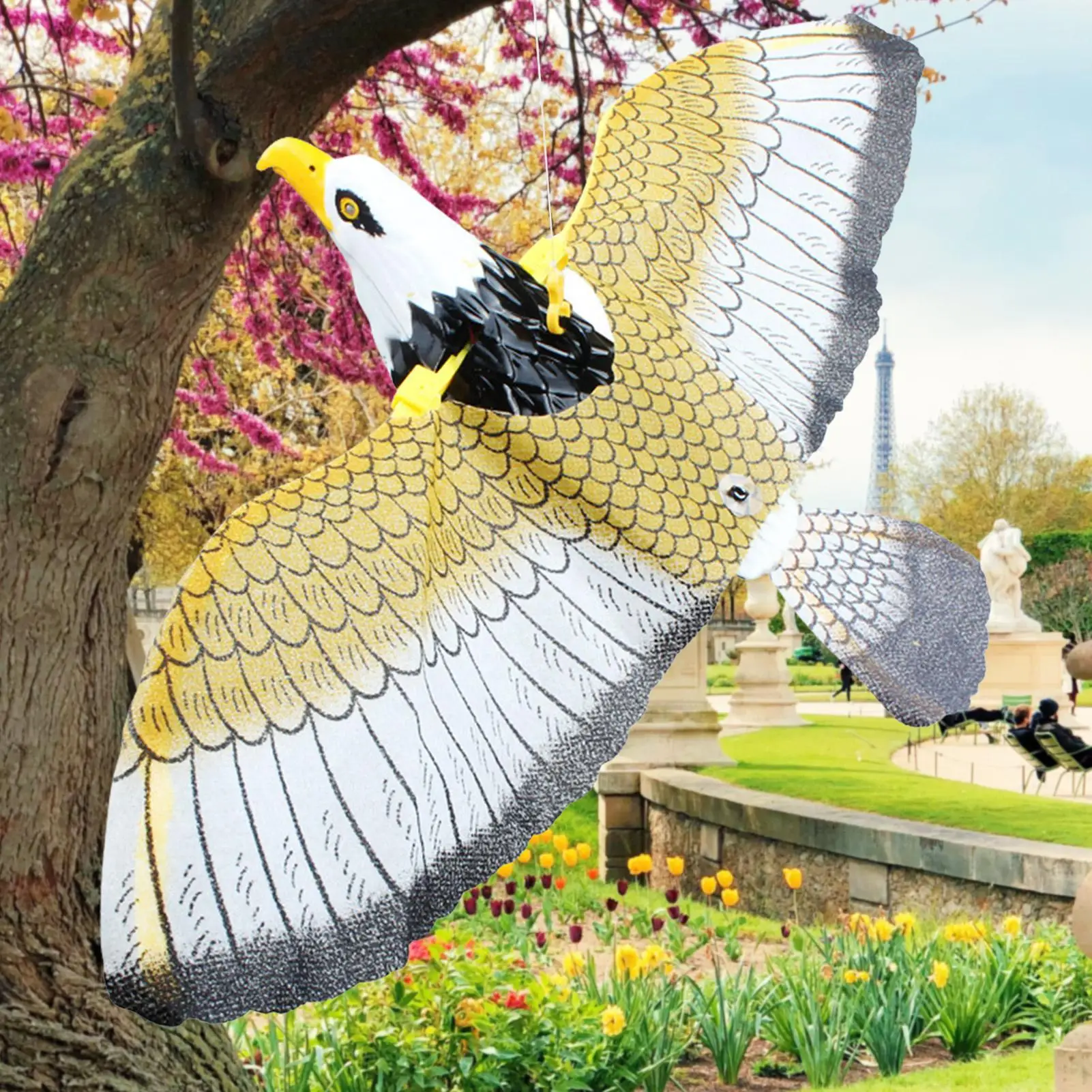 Hanging Eagle Bird Deterrents, Flying Owl Repellent Scarer Emulation Flying HawkBird Garden Scarecrow Yard Outdoor Pests Control