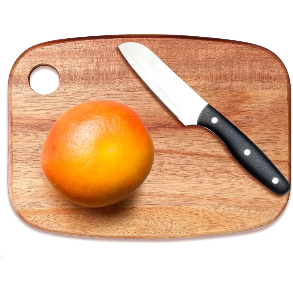 

Small Acacia Wood Cutting Boards for Kitchen with Hanging – Mini Wooden Cutting Board for Vegetables, Fruit, Bread, Meat