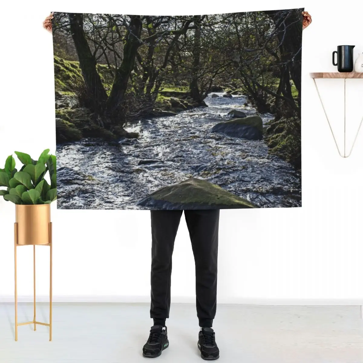 

Burbage Brook, Padley Gorge, Peak District Throw Blanket Cozy Microfiber Throw Blanket for Home Bedroom