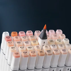 10/20/30/40 Color Soft Head Skin Tone Marker Pen Set Student Painting Anime Hand Drawn Flesh Colored Double Head Art Supplies