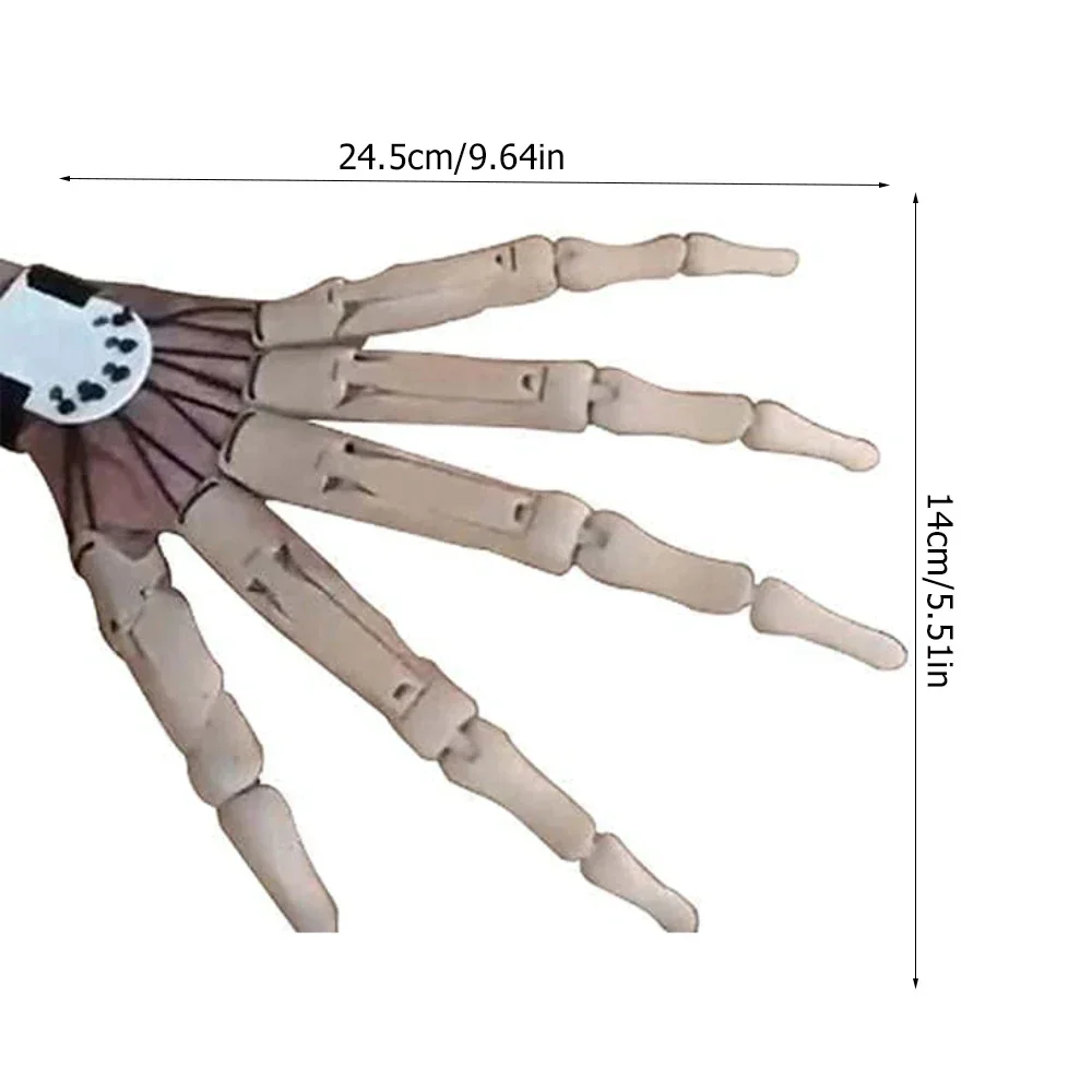 Articulated Hand Fingers Halloween Finger Gloves with Flexible Joint Halloween Party Dress Cosplay Costume Decoration Horrible