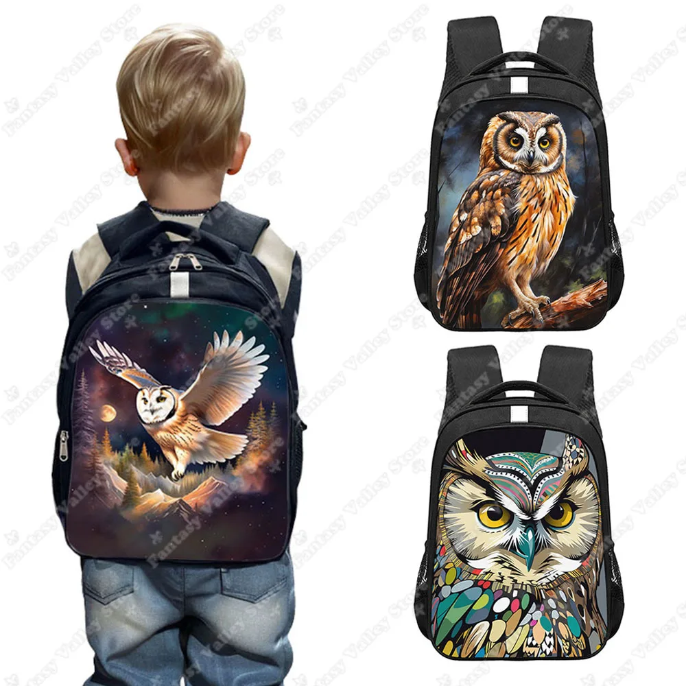 

Рюкзаки с мультипликационным принтом Совы и птиц, детские школьные портфели с рисунком красочной Совы и Луны, сумка для книг для подростков, Подарочный рюкзак