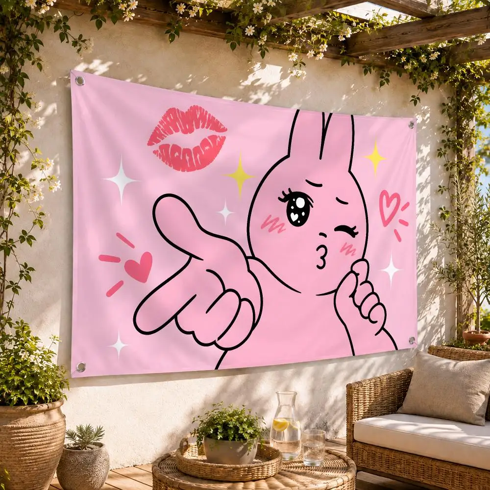 ANIME Gloomy Bear Flags Flag Soft Skin-friendly Durable Tapestry Outdoor Party Home Living Room Bedroom Decoration