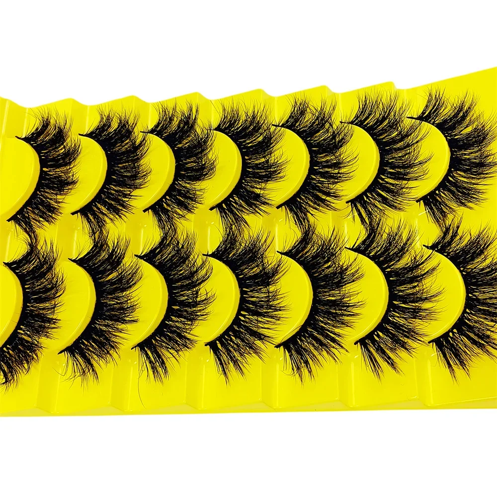 7 Pairs Lashes Fluffy Eye Lashes Wispy 6D Volume False Eyelashes that Look Like Extensions Thick Soft Curly Fake Lashes Pack