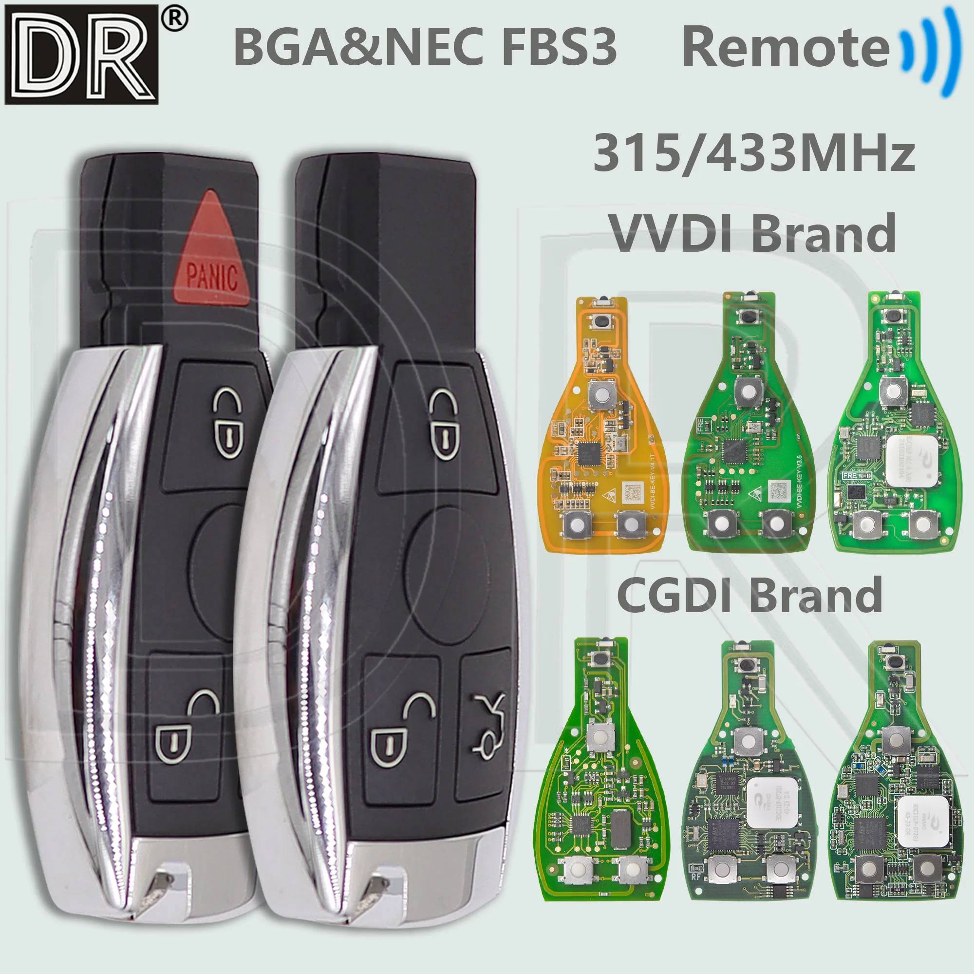 DR CGDI/VVDI FBS3 315/433MHz Variable Frequency Car Remote Key Support NEC&BGA For Mercedes Benz A C E S Class W204 W207 ..